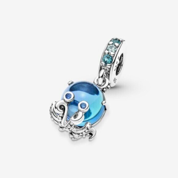 🌺Pandora Murano Glass Cute Octopus Dangle Charm